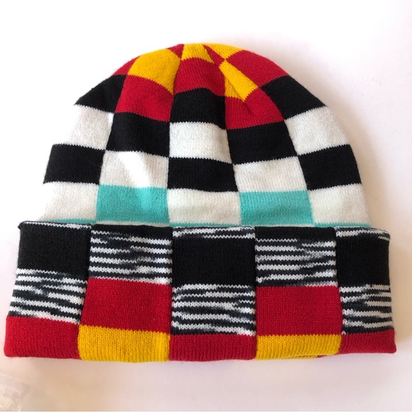Free People Checkerboard Beanie -black NEW - Picture 7 of 9